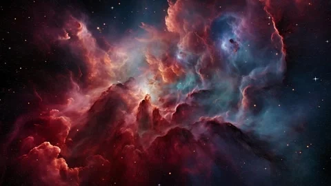 nebula flight through the cosmic clouds , Stock Video