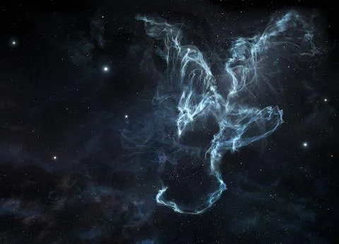 Cosmic nebula with dragon shape Foto stock