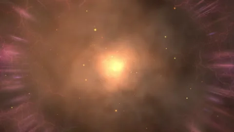 Cosmic Nebula Exploding Particles, Abstract Space Animation Stock Footage 335271475