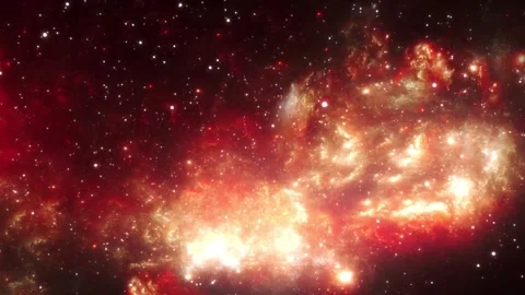 Cosmic nebula explosion in deep space. Vibrant interstellar gas clouds swirling  库存影片 340450265