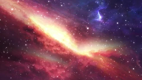 Cosmic nebula explosion in deep space. Vibrant interstellar gas clouds swirling  Stock Footage 340450317