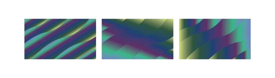 Cosmic Nebula Gradient Wave Backgrounds in Purple Blue Green Gold for Futur.. Stock Illustration