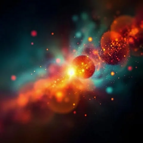 Cosmic Nebula Particles Abstract Light Loop Stock Footage 334053827
