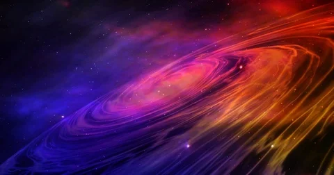 Cosmic Nebula Space Flight and spiral galaxy with flickering stars. Stock Footage 75741842