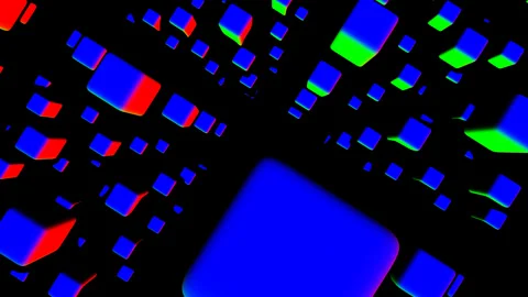 Cosmic Nebulae - Animated Cube Field with Soft Edges Stock Footage 294135338