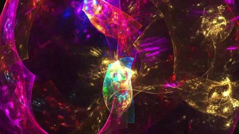 Cosmic Neon Plasma Glow Abstract Fractal Motion Loop Видео 345962011