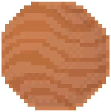 Cosmic object solar system astronomical element. Planet for pixel game about Stock Illustration