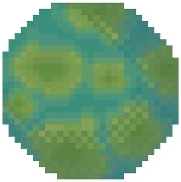 Cosmic object solar system astronomical element. Planet for pixel game about Stock Illustration