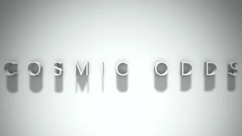Cosmic Odds 3D title animation with shadows on a white background Stock Footage 296665157