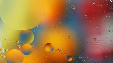 Cosmic oil bubbles, abstract composition Stock Footage 136134508