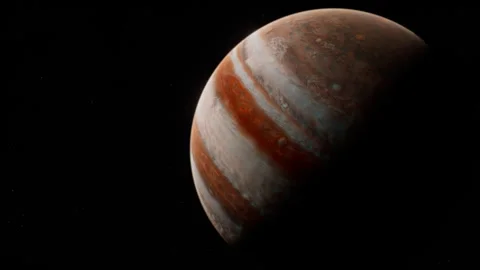 Cosmic Orbits - Exploring Jupiter's Realm - 4k Space Motion Background Stock Footage 242432096