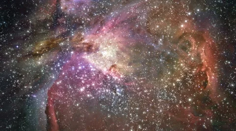 Cosmic Orion Nebula Space Journey Stock Footage