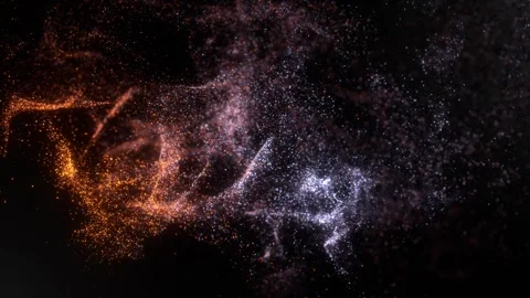 Cosmic Particle Drift Abstract Orange Blue Motion Loop Video stock 316314949