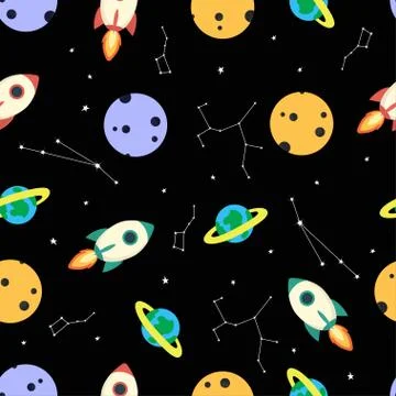 Cosmic pattern with constellation Stock Illustration