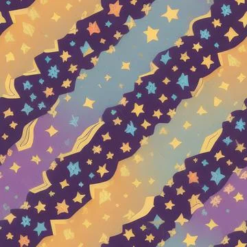 Cosmic pattern with stars Stock Illustration