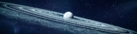 The cosmic planetary belt rotates with a background loop playing continuously. Stock Footage 333102410