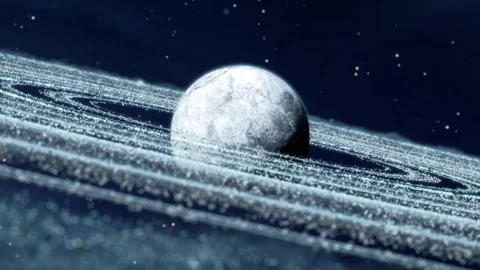 The cosmic planetary belt rotates with a background loop playing continuously. Stock Footage 333102607