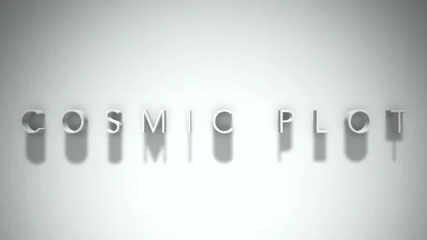 COSMIC PLOT 3D title animation with shadows on a white background Stock Footage 296799908