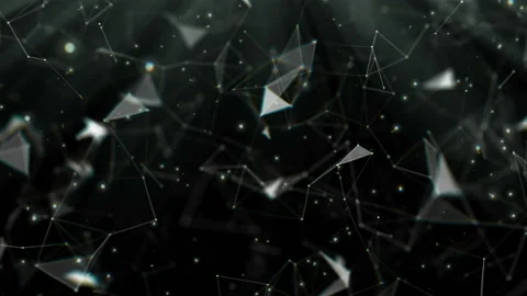 Cosmic prisms. Depth of field.3d rendered abstract plexus shapes. Connection and Stock Footage 96531974