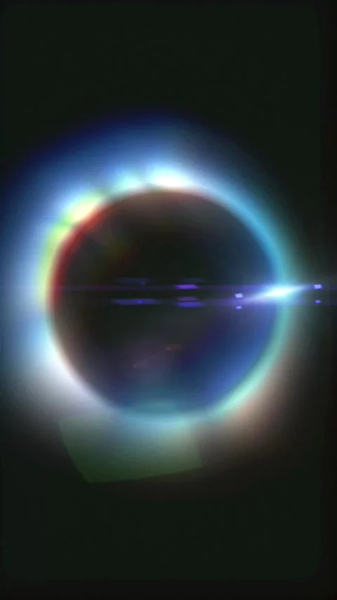 Cosmic Rainbow Corona Light Burst Stock Footage 340453814