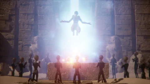 Cosmic rays and ancient magic bring the pharaonic queen to life Stock Footage 292511468