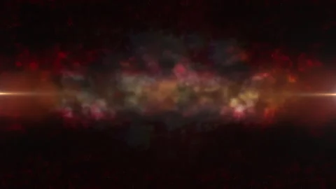 Cosmic Red Clouds: Futuristic Motion in Dark Galaxy Stock Footage 246999982