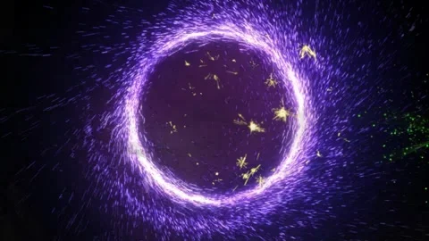 Cosmic ring explosion with starburst effects in deep space Stock Footage 346438374