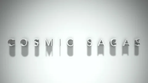 Cosmic sagas 3D title animation with shadows on a white background Stock Footage 297855889