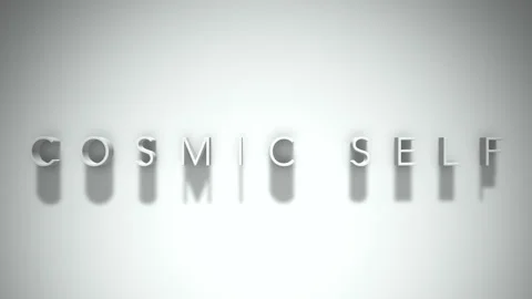 Cosmic self 3D title animation with shadows on a white background Video stock 297666306
