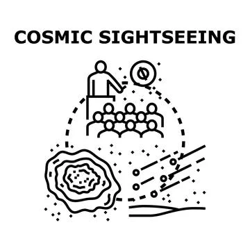 Cosmic sightseeing event viewing celestial objects Illustrazione stock