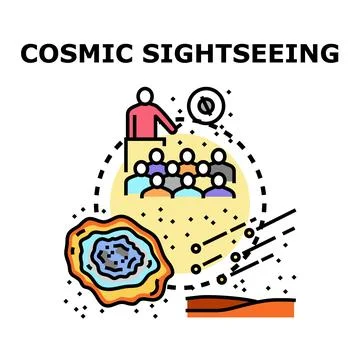 Cosmic sightseeing event viewing celestial objects Illustrazione stock