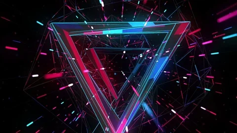 Cosmic Signal Triangles Tunnel VJ Loop Stock Footage