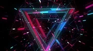 Cosmic Signal Triangles Tunnel Vj Loop Stock Footage