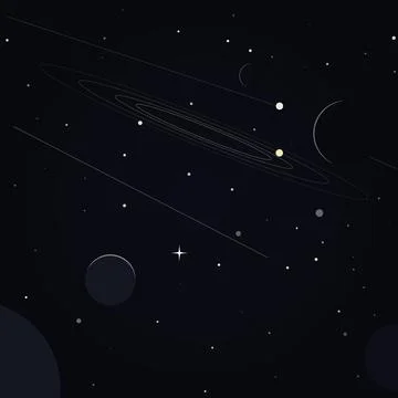 Cosmic sky planets stars orbits Illustrazione stock