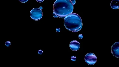 Cosmic soap bubbles isolated on black background. 動画素材 101182590