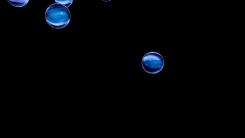 Cosmic Soap Bubbles Isolated On Black Background. Stock Footage