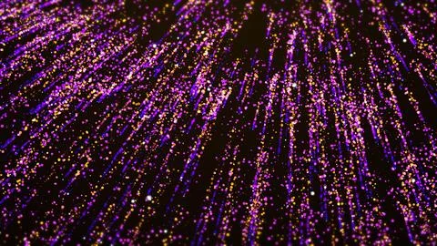 Cosmic Speed Light Trails Abstract Purple and Gold Particle Burst Stock Illustration
