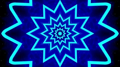 Cosmic star mandala background. Speed of light, neon glowing rays in motion. Stock Footage 170306010