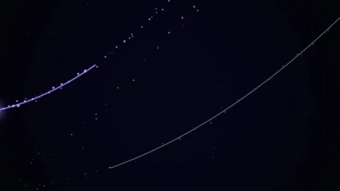 Cosmic star trail transition with glowing light streak Stock Footage 340003492