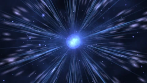 Cosmic Starburst Light Explosion, Warp Speed Rays Space Energy Stock Footage 333701121