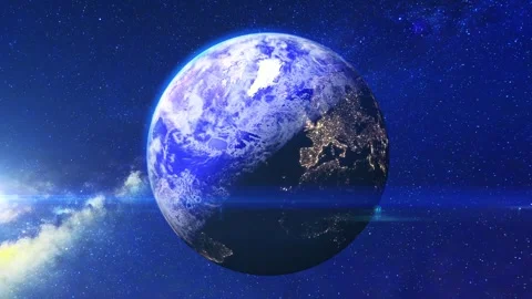 Cosmic starry sky and technological earth background Stock Footage 245248728