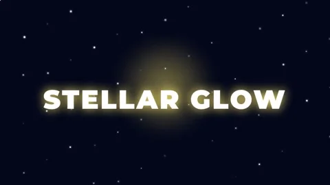 Cosmic stellar glow title reveal on dark starry background for intro effects Stock Footage 337656883