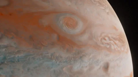 Cosmic Storms - Captivating Vortices of Jupiter - 4k Space Motion Background Stock Footage 242432084