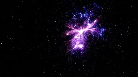 Cosmic Supernova Explosion and Purple Galaxy Starfield Loop Stock Footage 346130296