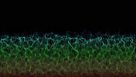 Cosmic swaying lines. Underwater multi-colored futuristic algae. Abstract wavy Stock Footage 236979941