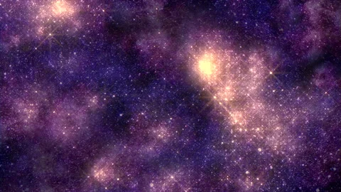 Cosmic symphony a captivating digital artwork of purple and yellow space with Stock-Footage 279606066
