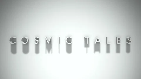 Cosmic tales 3D title animation with shadows on a white background Stock Footage 297905973