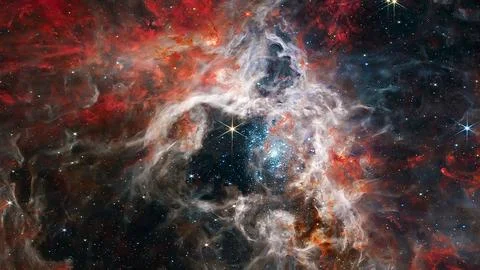 Cosmic Tarantula Nebula in outer space. Elements of this image furnished by.. Illustrazione stock