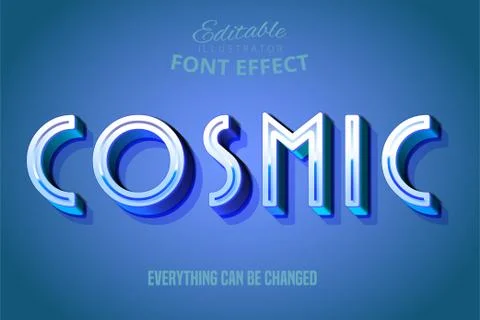 Cosmic text, 3d editable font effect Stock Illustration