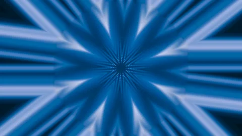 Cosmic trip to infinity. Psychedelic abstract tunnel, neon glowing light rays. Stock Footage 229431603